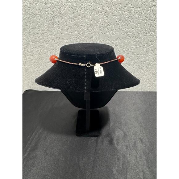 Solid Turquoise Cross Necklace Coral and Sterling Nuggets Heishi Beads 22" 114 g - Picture 8 of 13